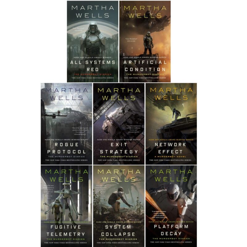 The Murderbot Diaries 8 Books Collection Set by Martha Wells – All Systems Red, Artificial Condition, Rogue Protocol, Exit Strategy, Network Effect, ... Telemetry, System Collapse & Platform Decay