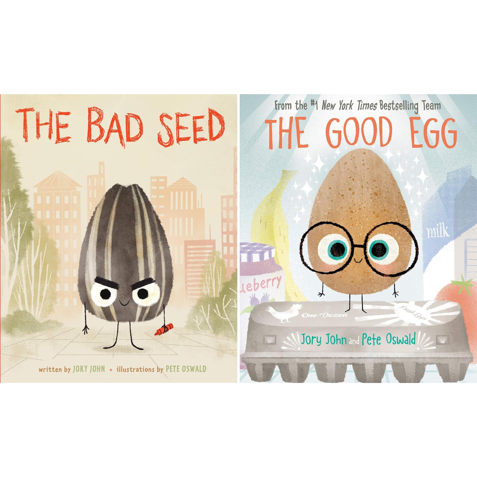 The Food Group Series 8 Books Collection Set by Jory John - The Bad Seed, The Good Egg, The Cool Bean, The Couch Potato, The Smart Cookie, The Sour Grape, The Big Cheese & The Humble Pie