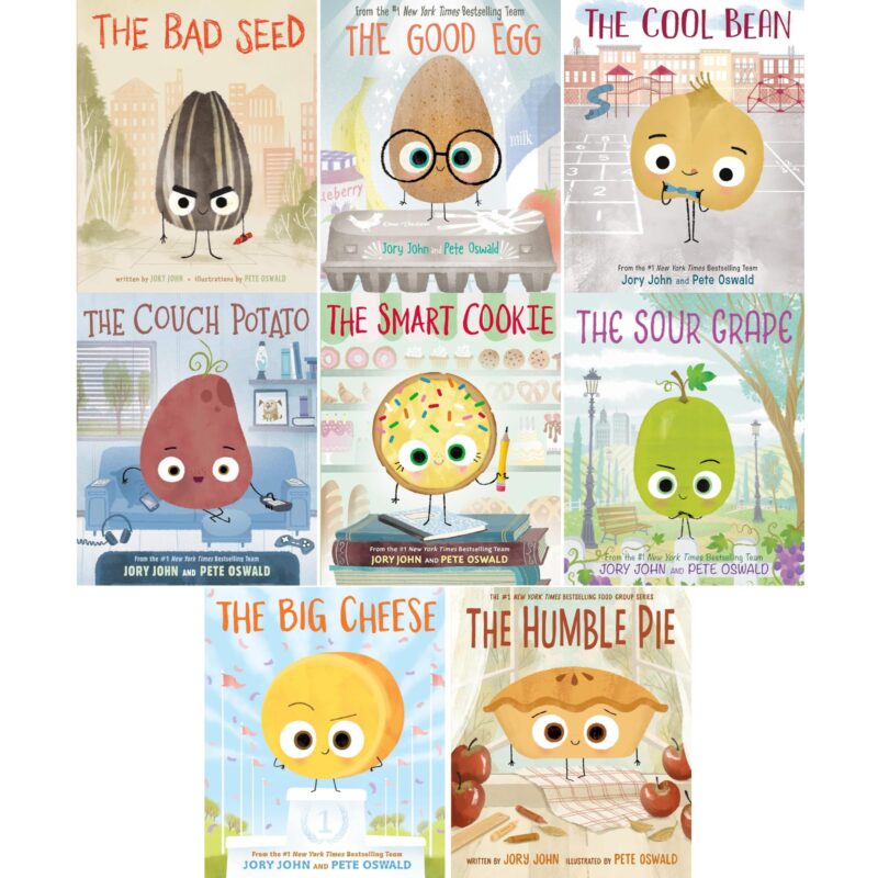 The Food Group Series 8 Books Collection Set by Jory John - The Bad Seed, The Good Egg, The Cool Bean, The Couch Potato, The Smart Cookie, The Sour Grape, The Big Cheese & The Humble Pie